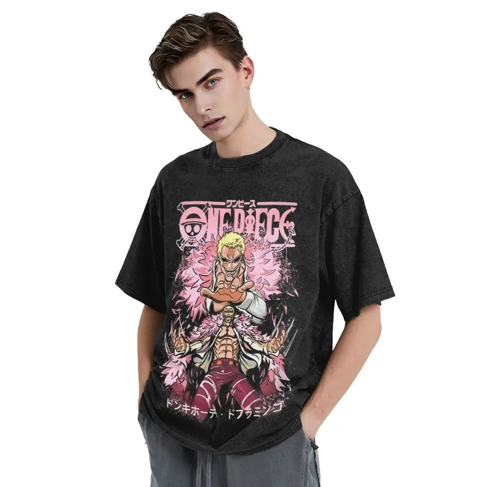 One Piece T-Shirt - Doflamingo Manga Anime Washed Vintage