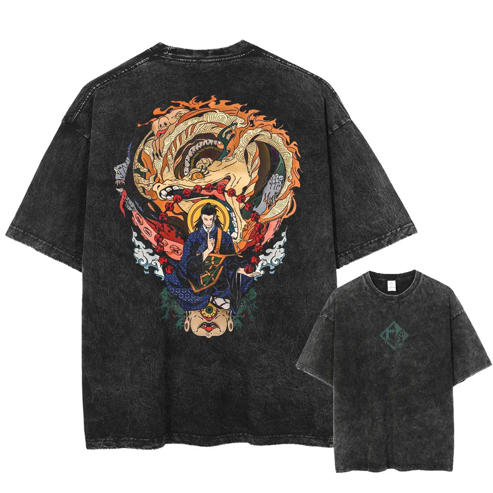 Jujutsu Kaisen Geto Sorcerer of Darkness Oversized Vintage T-Shirt