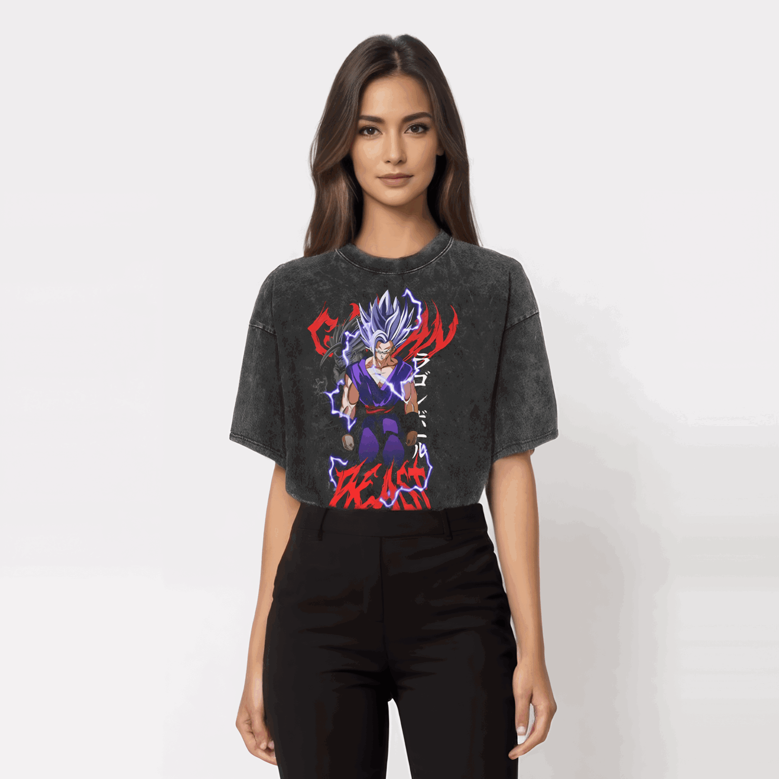 Saiyan Dragon Ball Washed Vintage Oversize T-Shirt - Anime Streetwear