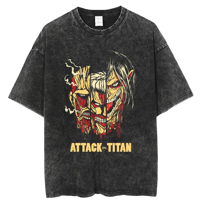 Attack on Titan Morphed Titans Vintage T-Shirt