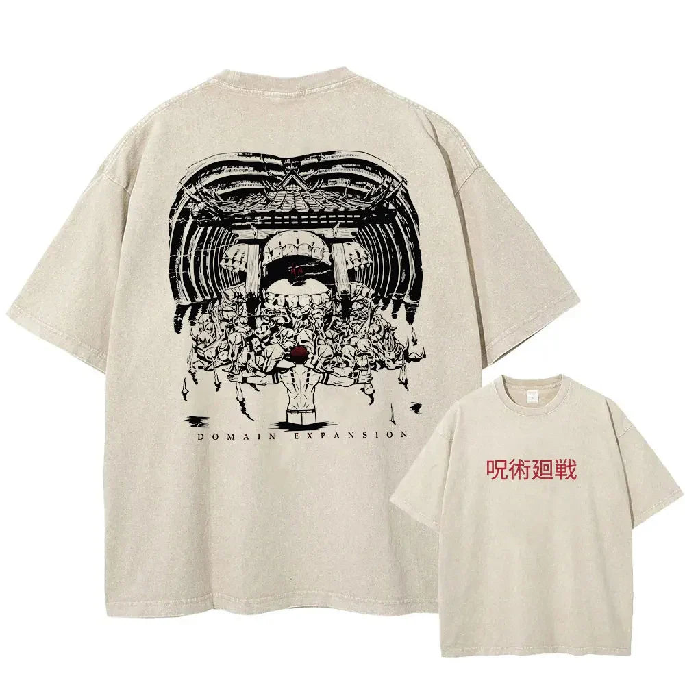 Jujutsu Kaisen Sukuna Cursed Domain Oversized Vintage T-Shirt
