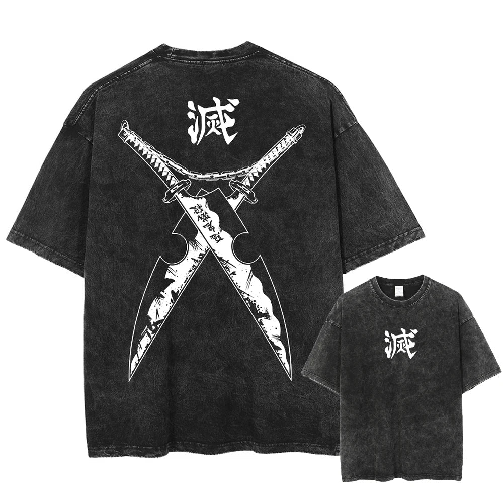 Demon Slayer Tengen Blades of Thunderous Sound Oversized Vintage T-Shirt