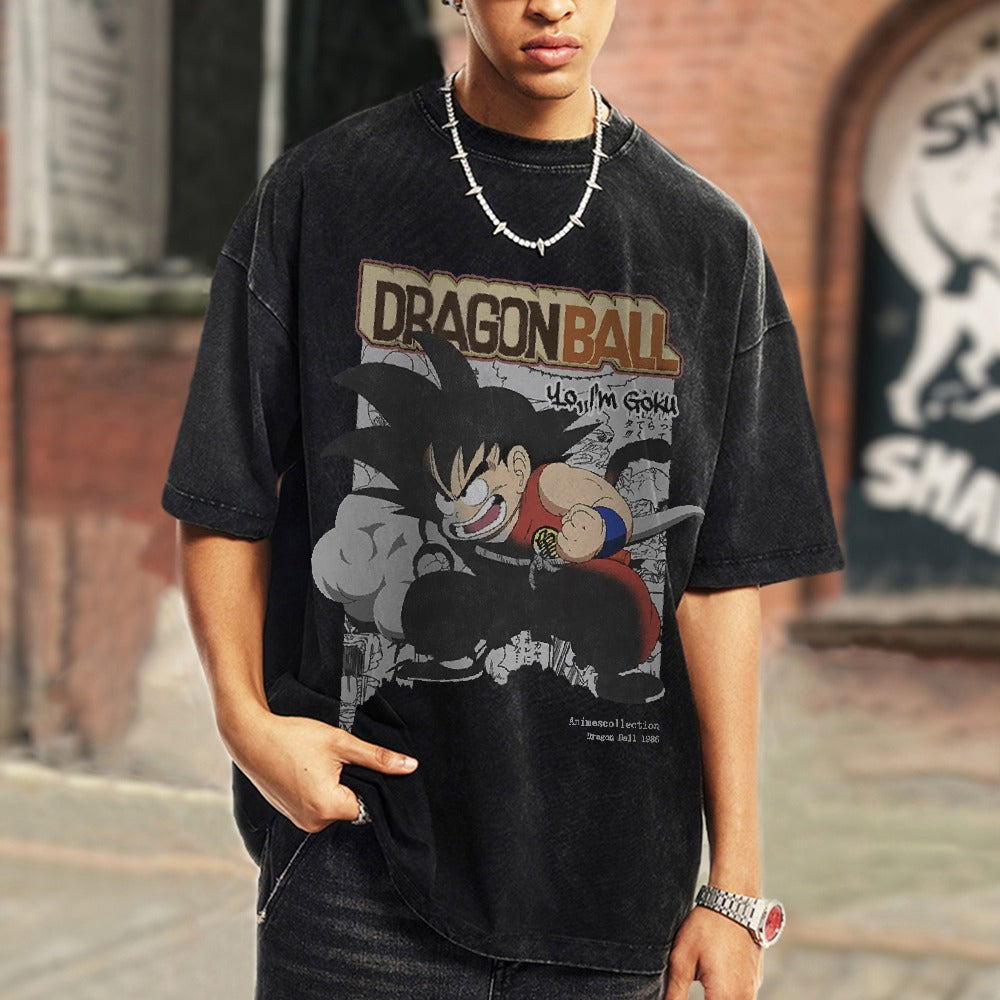 Kid Goku Vintage Oversized T-Shirt | Dragon Ball Super