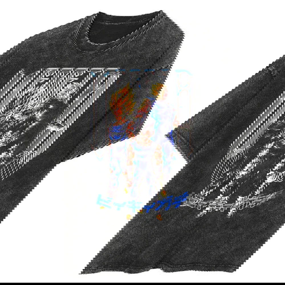 Vegeta Legacy Dragon Ball Washed Vintage Oversize T-Shirt - Anime Streetwear