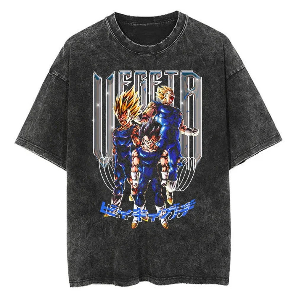 Vegeta Legacy Dragon Ball Washed Vintage Oversize T-Shirt - Anime Streetwear