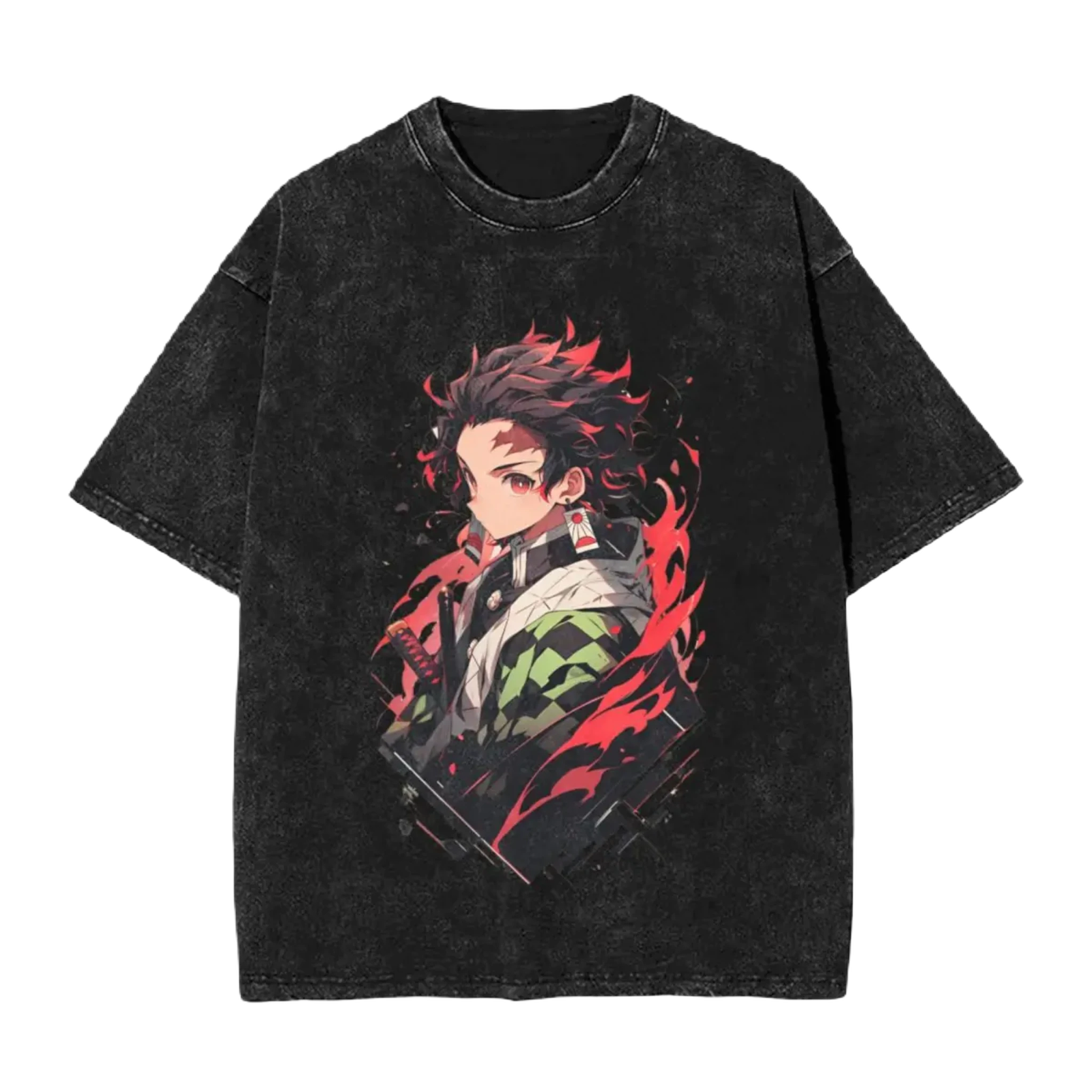 Anime Tee Washed Cotton Vintage - Demon Slayers