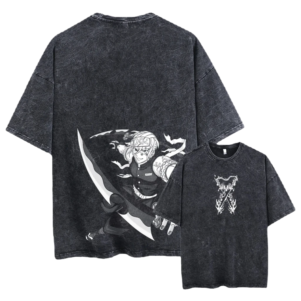 Anime Demon Slayer - Kimetsu no Yaiba Washed Tee - Cotton Vintage