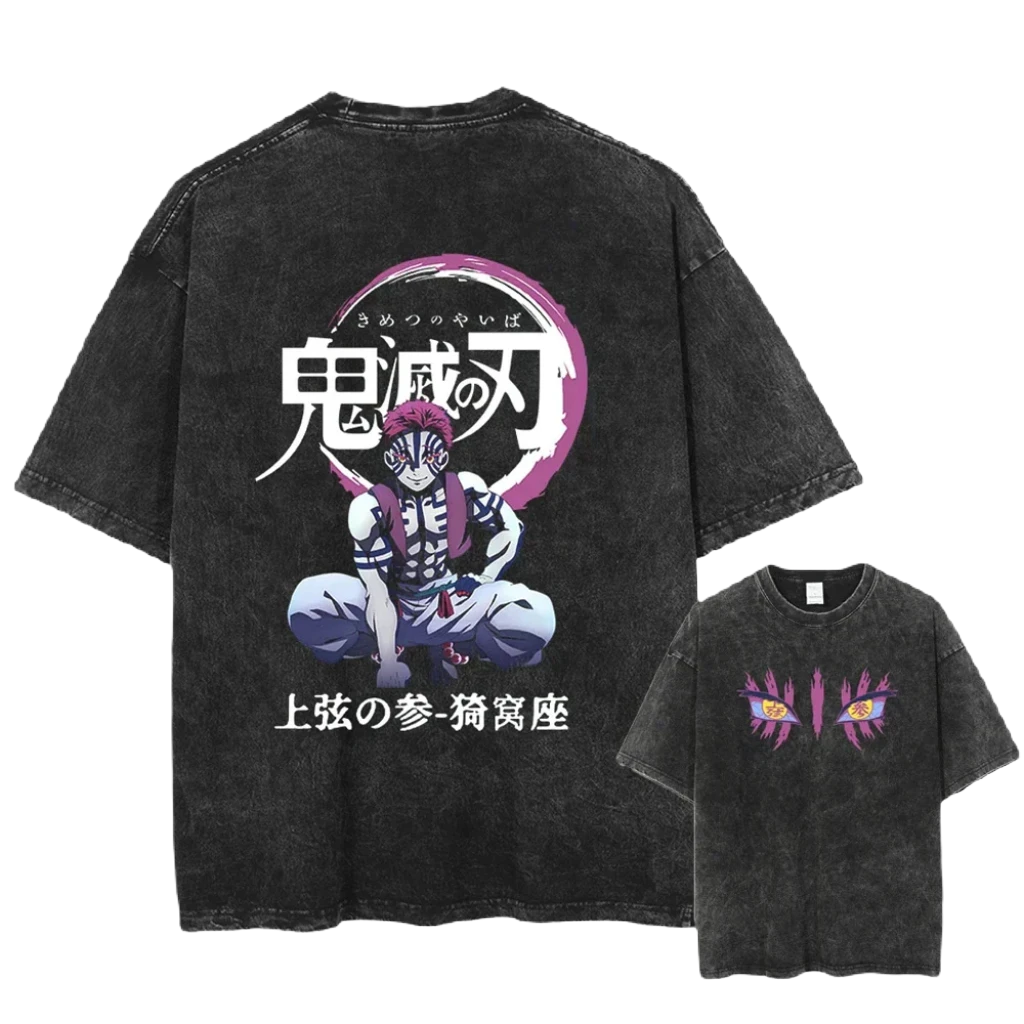 Anime Demon Slayer - Kimetsu no Yaiba Washed Tee - Cotton Vintage