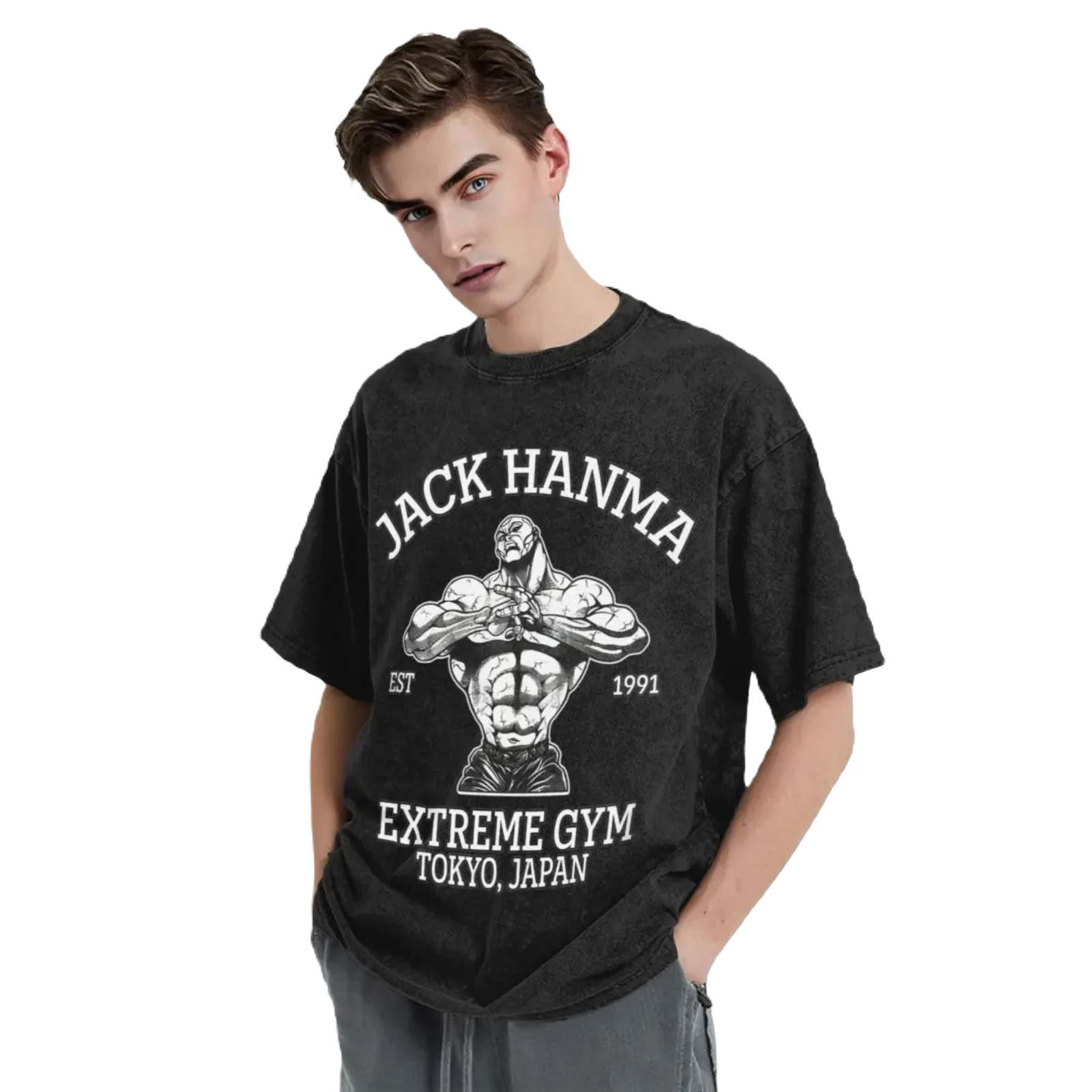 Anime Washed Vintage Tee - Jack Hanma