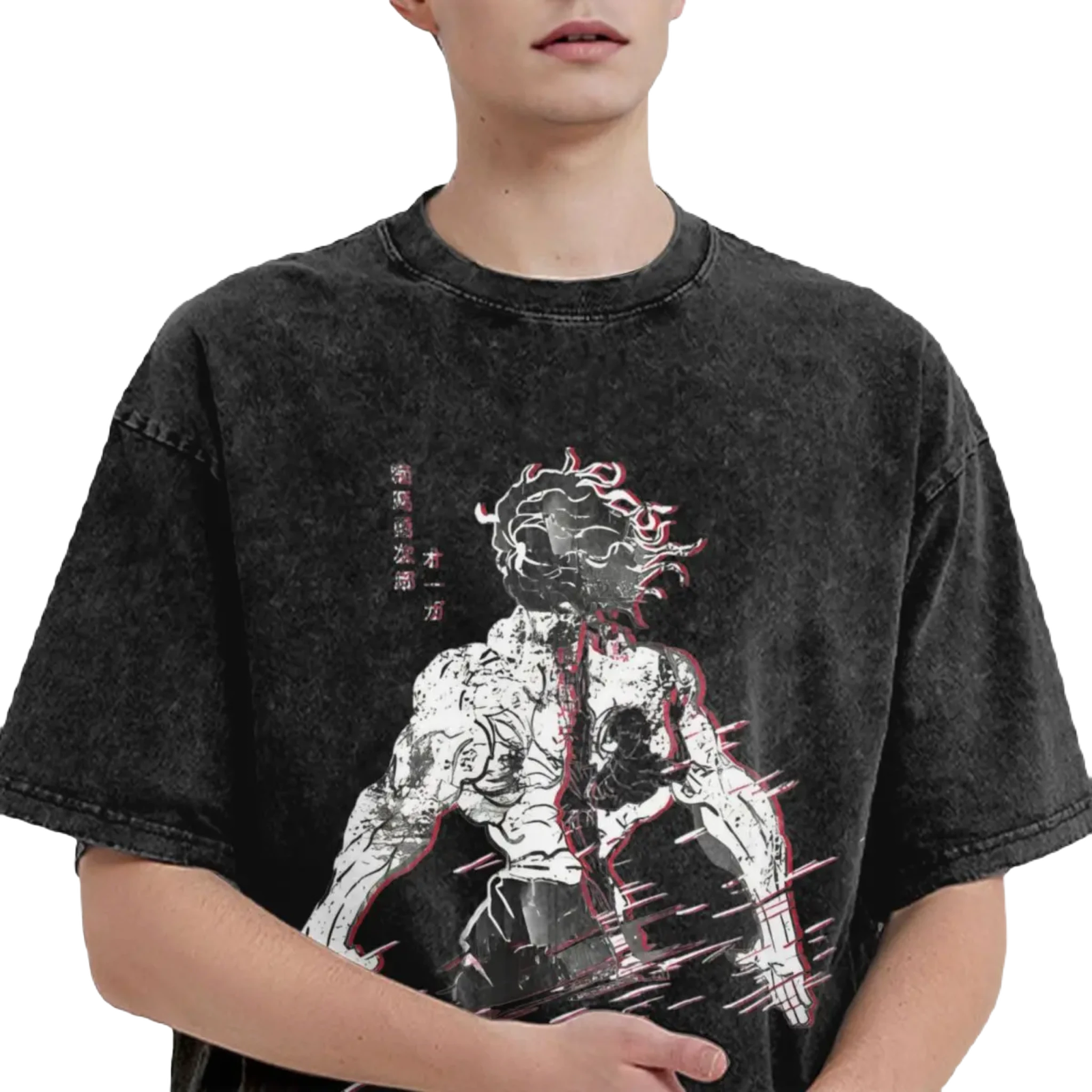 Yujiro Hanma - Anime Washed Streetwear T-Shirt - Legacy Baki The Grappler