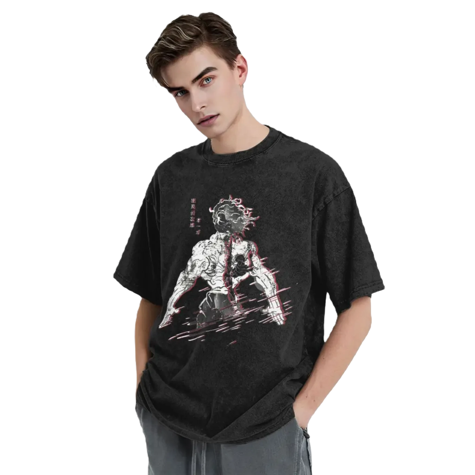 Yujiro Hanma - Anime Washed Streetwear T-Shirt - Legacy Baki The Grappler