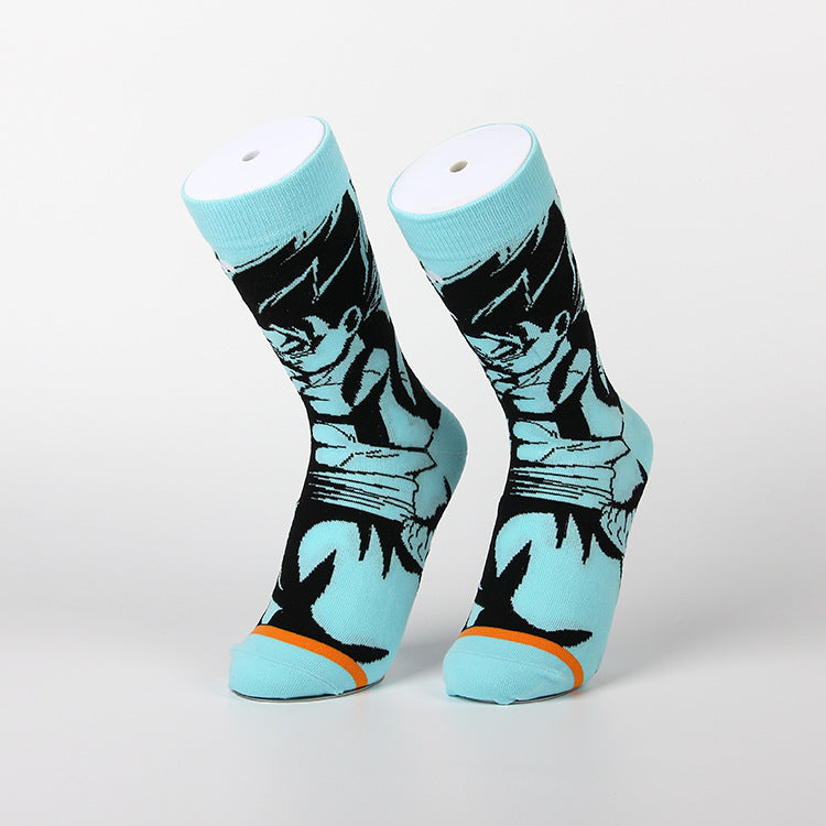 Unisex Anime Mid-tube Cotton Socks Cartoon Trendy Personality Cotton Socks