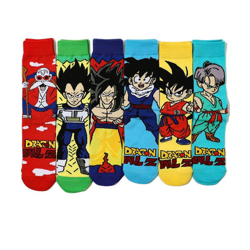 Unisex Anime Middle Tube Cotton Socks Cartoon Long Tube Trendy Personality Cotton Socks