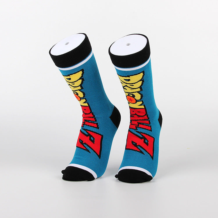 Unisex Anime Mid-tube Cotton Socks Cartoon Trendy Personality Cotton Socks