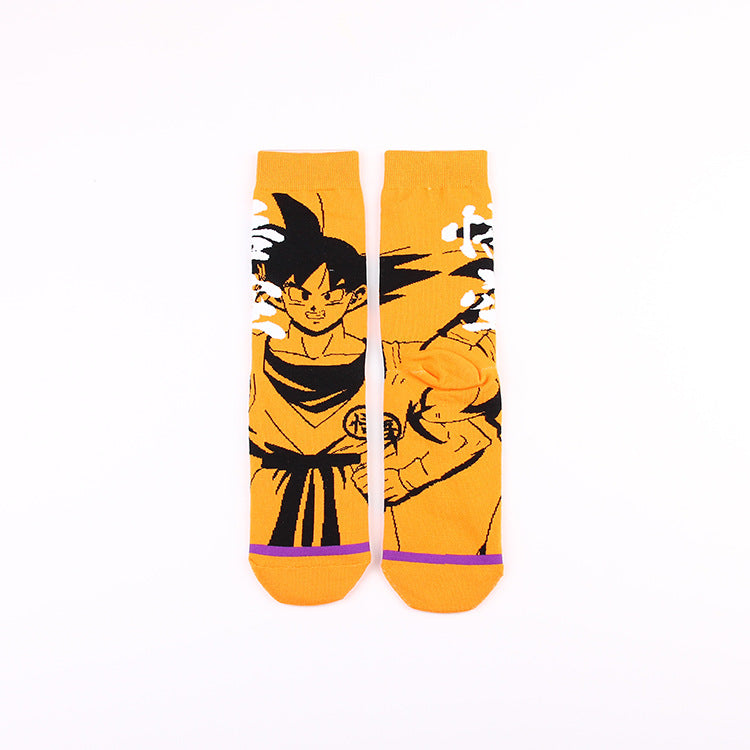 Unisex Anime Mid-tube Cotton Socks Cartoon Trendy Personality Cotton Socks