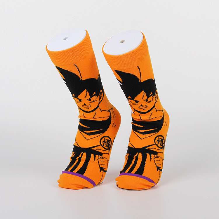 Unisex Anime Mid-tube Cotton Socks Cartoon Trendy Personality Cotton Socks