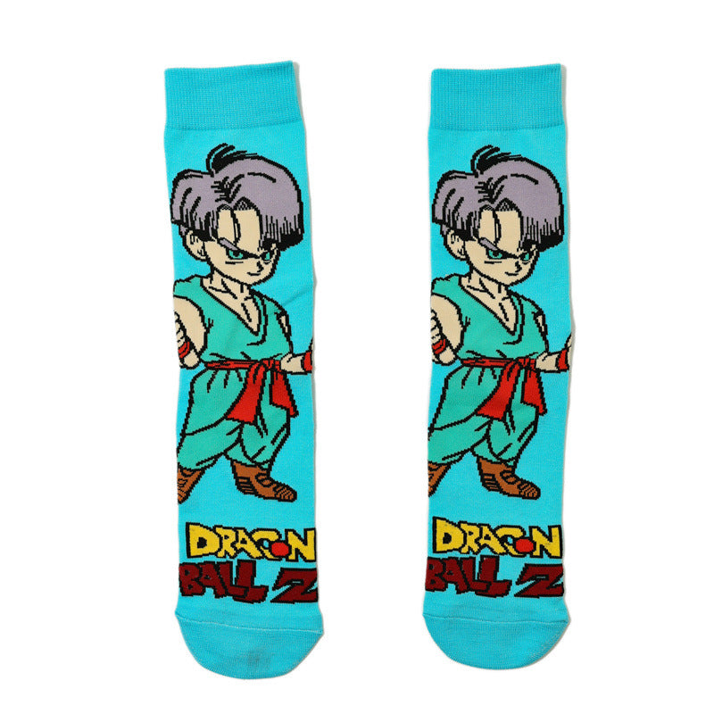 Unisex Anime Middle Tube Cotton Socks Cartoon Long Tube Trendy Personality Cotton Socks