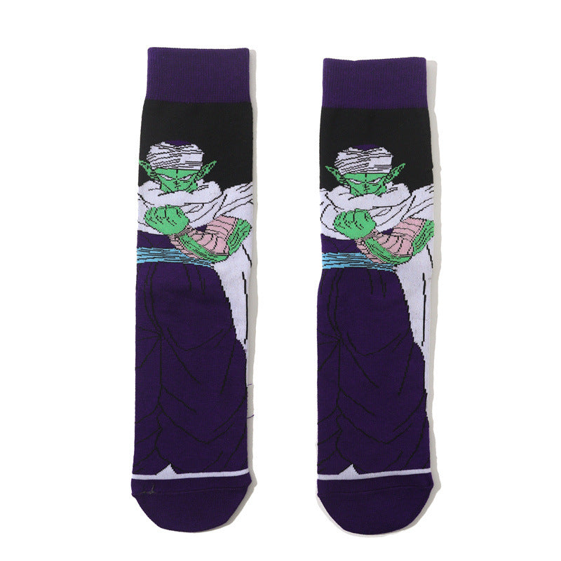 Unisex Anime Middle Tube Cotton Socks Cartoon Long Tube Trendy Personality Cotton Socks