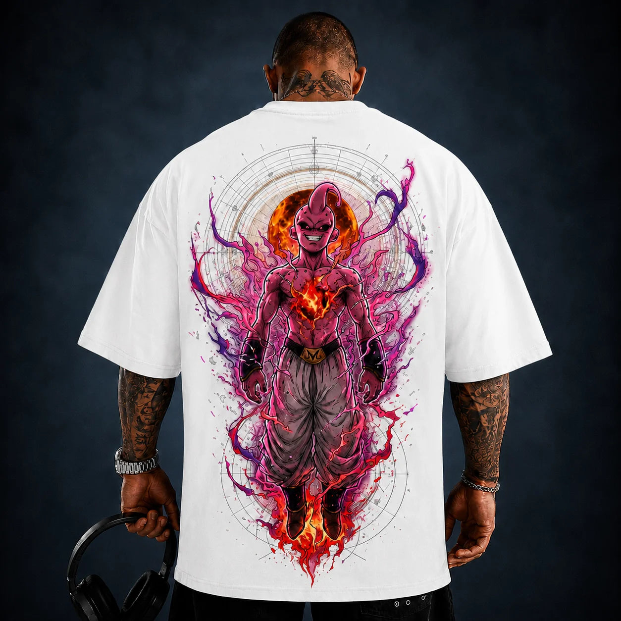 Oversized T-Shirt Oversized Premium Super Majin Boo Black & White