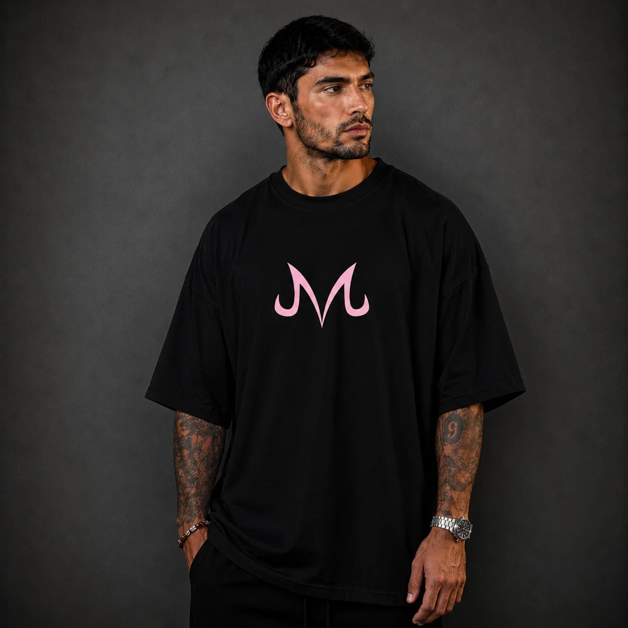 Oversized T-Shirt Oversized Premium Super Majin Boo Gordo Black