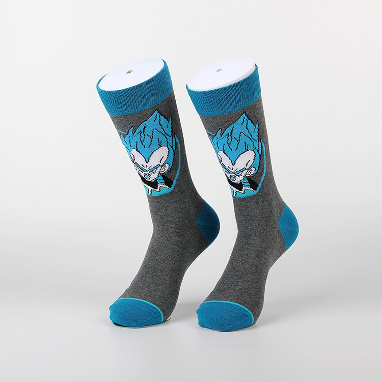 Unisex Anime Mid-tube Cotton Socks Cartoon Trendy Personality Cotton Socks