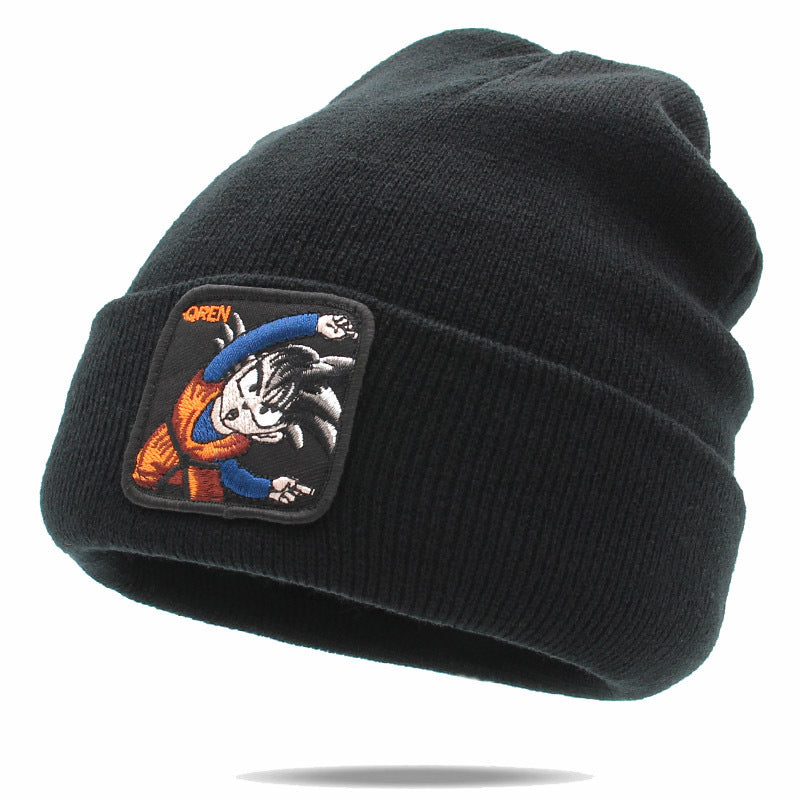 Unisex Cartoon Warm Label Wool Hat
