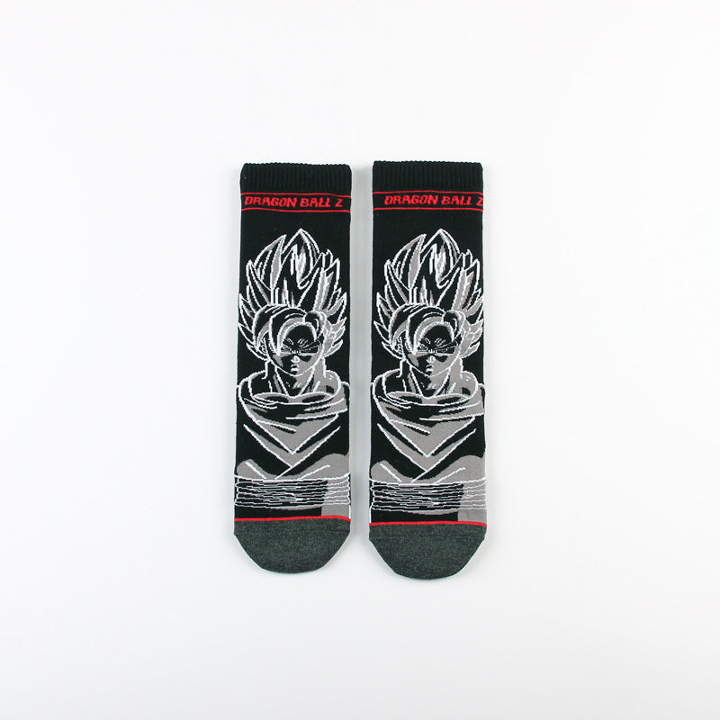 Unisex Anime Mid-tube Cotton Socks Cartoon Trendy Personality Cotton Socks
