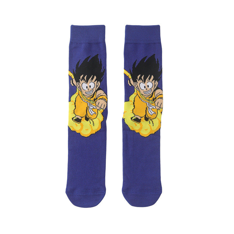 Unisex Anime Middle Tube Cotton Socks Cartoon Long Tube Trendy Personality Cotton Socks