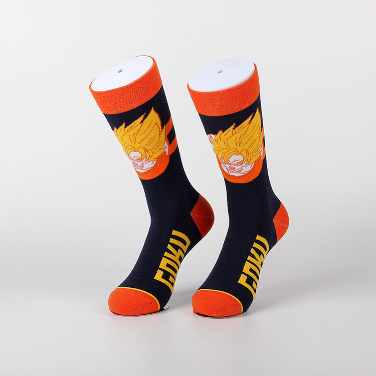 Unisex Anime Mid-tube Cotton Socks Cartoon Trendy Personality Cotton Socks