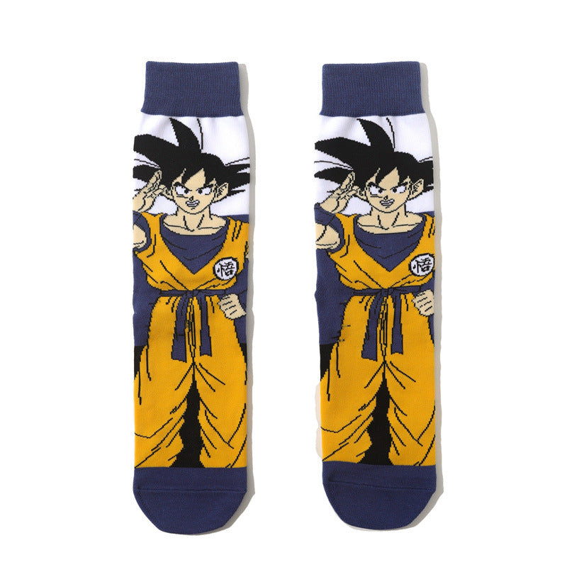 Unisex Anime Middle Tube Cotton Socks Cartoon Long Tube Trendy Personality Cotton Socks