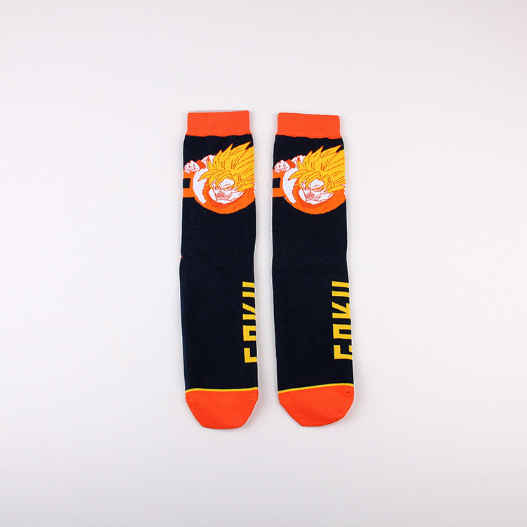 Unisex Anime Mid-tube Cotton Socks Cartoon Trendy Personality Cotton Socks