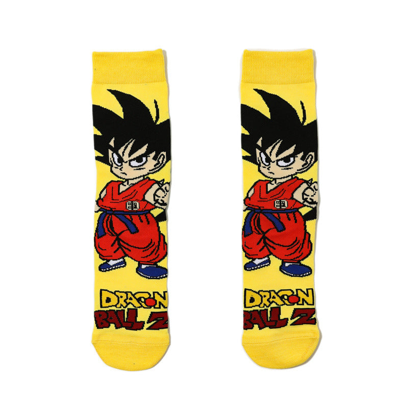 Unisex Anime Middle Tube Cotton Socks Cartoon Long Tube Trendy Personality Cotton Socks