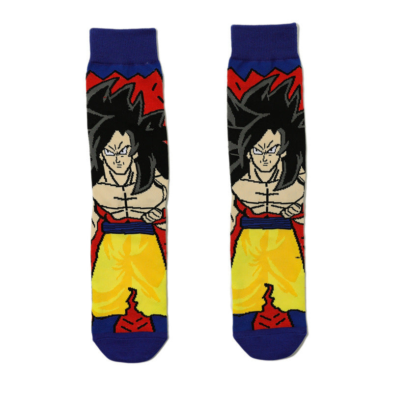 Unisex Anime Middle Tube Cotton Socks Cartoon Long Tube Trendy Personality Cotton Socks