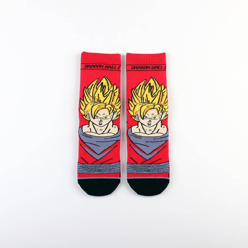 Unisex Anime Mid-tube Cotton Socks Cartoon Trendy Personality Cotton Socks