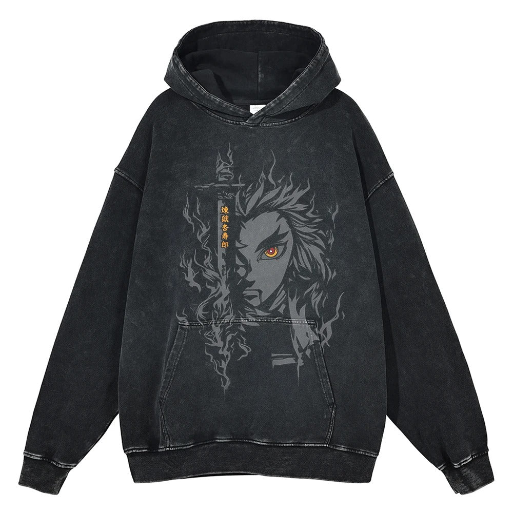 Rengoku Kyojuro Vintage Hoodie V1