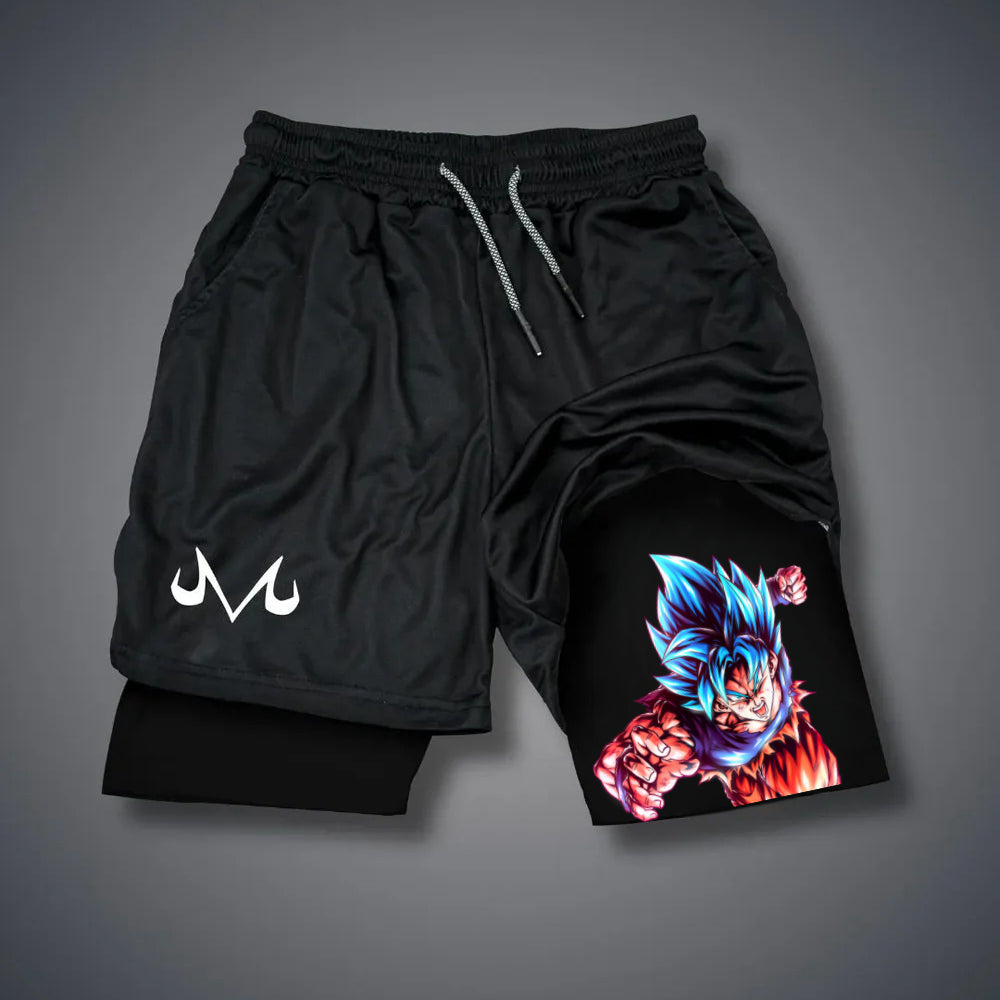 Dragon Ball Z Super Siayan Blue Kaioken Goku Performance Shorts