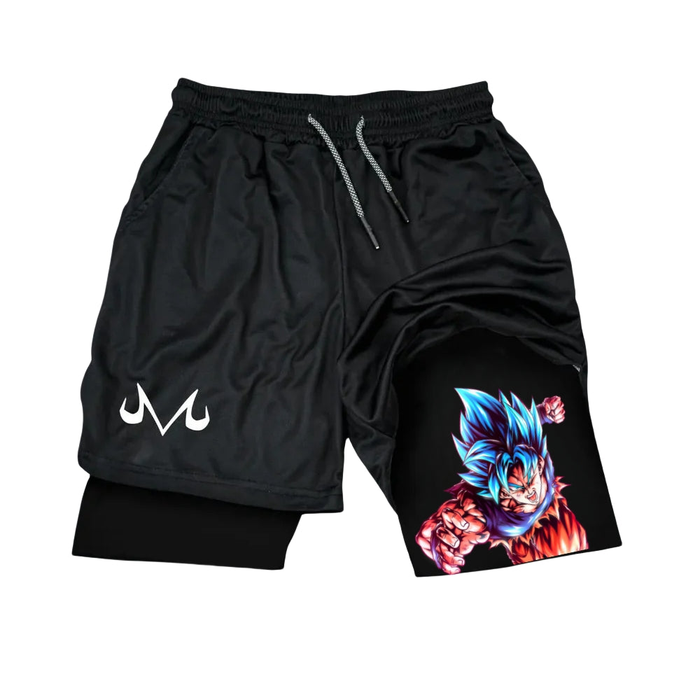 Dragon Ball Z Super Siayan Blue Kaioken Goku Performance Shorts