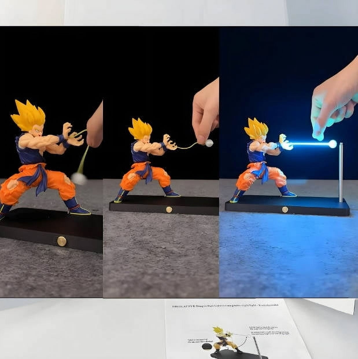 Super Saiyan Magnetic LED Night Light – Kamehameha Wave Effect Lamp