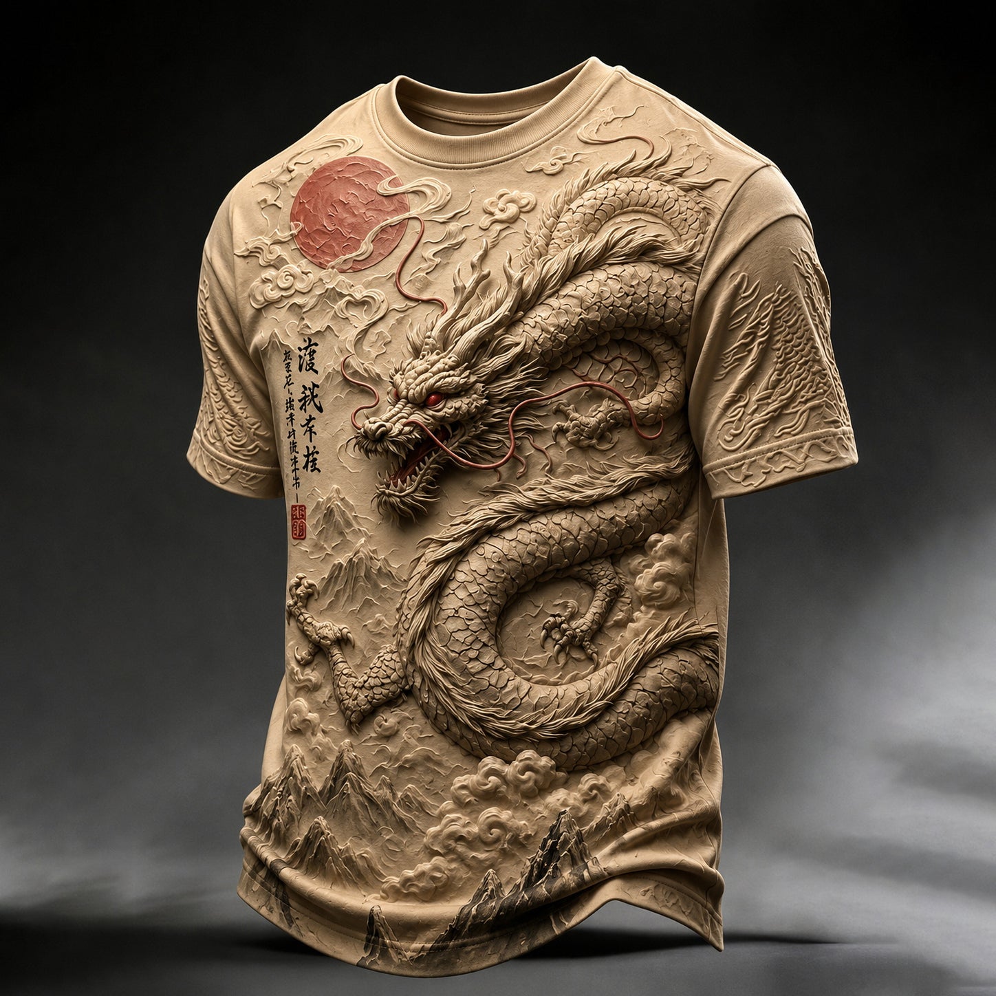 Men's Mythological Dragon Great Waves Art 3d Print Casual T-shirt