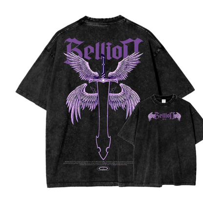 Sung Jin-Woo Solo Leveling Anime Double Printed Oversize Lightweight Acid Washed Tee-Limited Edition