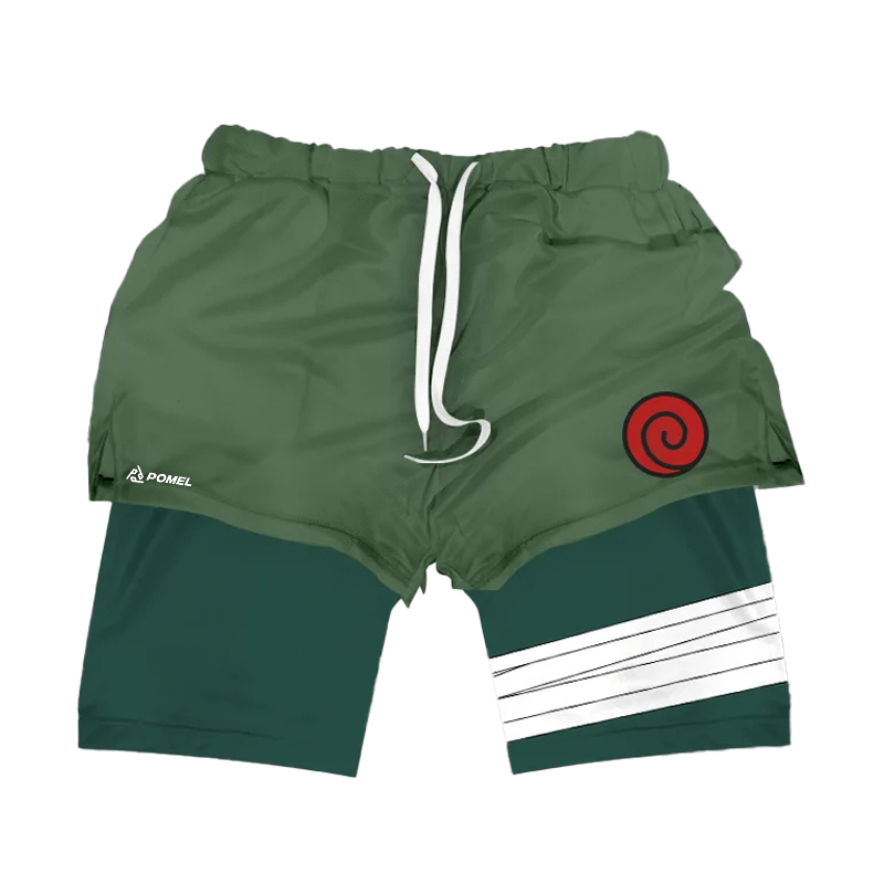 HIDDEN LEAF GREEN PERFORMANCE SHORTS