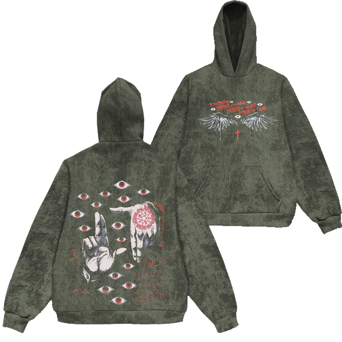 Alucard The Wings Hellsing Retro Vintage Washed Hoodie Sweatshirt