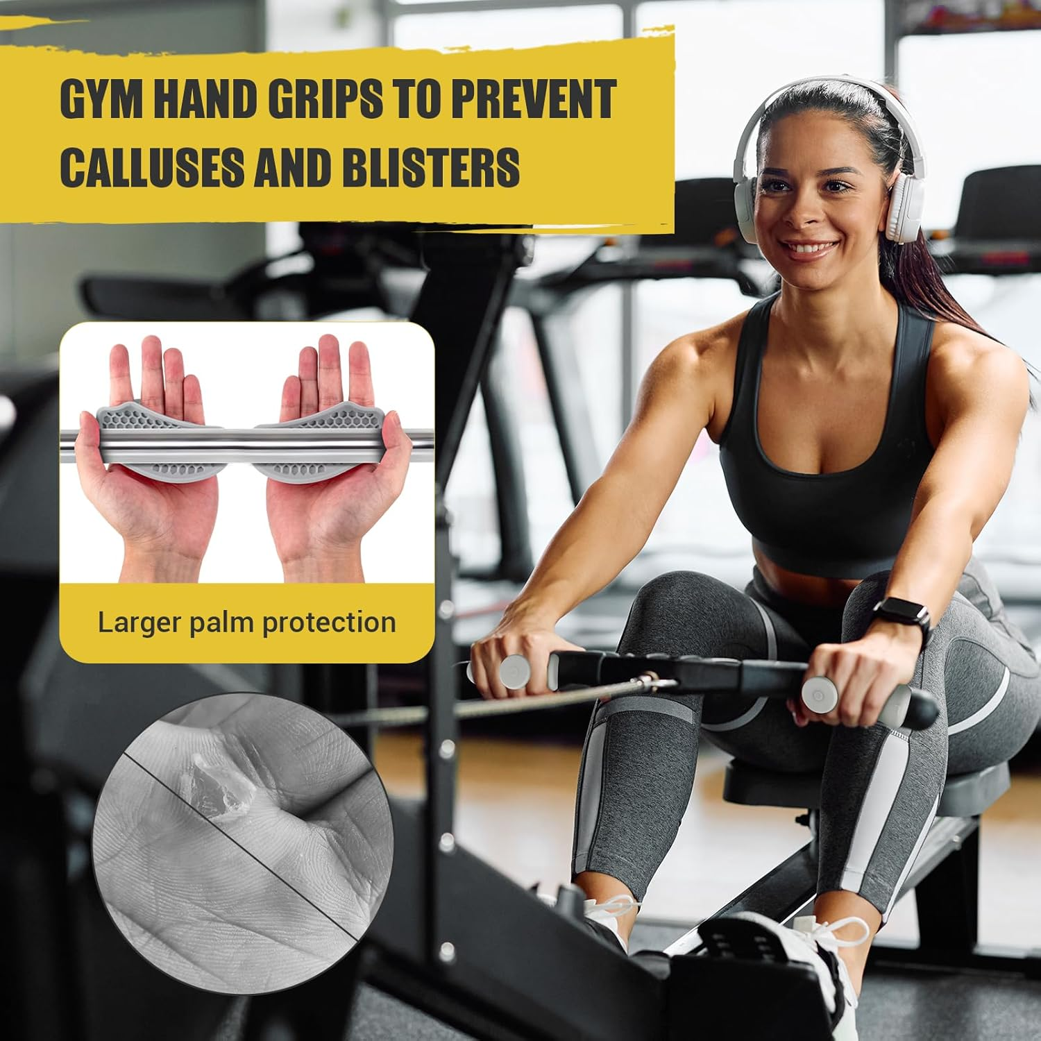 3 Pairs Anti-Slip Workout Grips – Ergonomic Rubber Hand Protectors