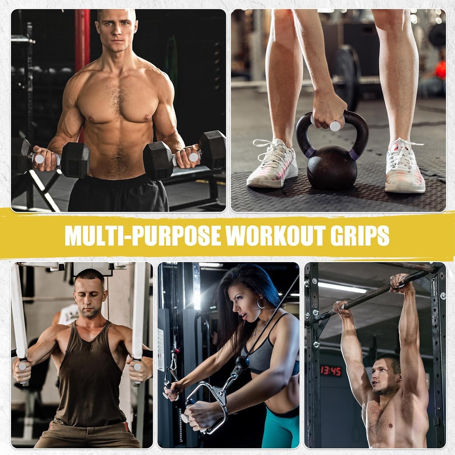 3 Pairs Anti-Slip Workout Grips – Ergonomic Rubber Hand Protectors