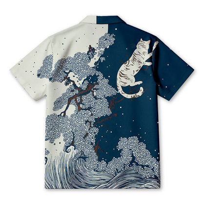 White Tiger Climbing A Tree Hawaiian Shirt