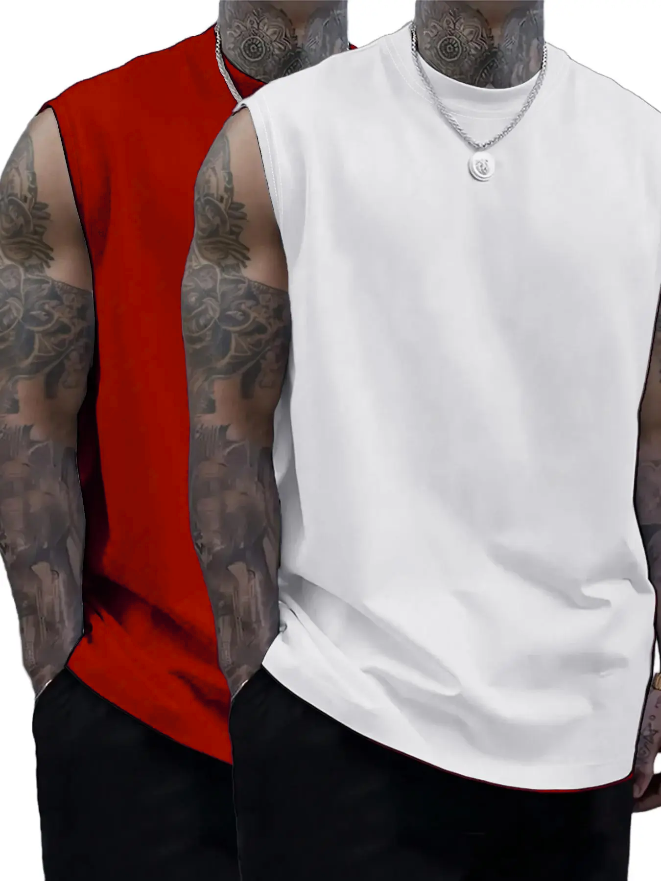 Men's Solid Color Round Neck Tank Top