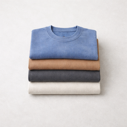 4-Pack Vintage Washed Tees – Ultra Soft, Breathable & Classic Fit