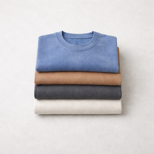 4-Pack Vintage Washed Tees – Ultra Soft, Breathable & Classic Fit