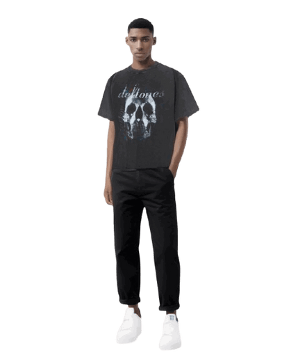Vintage Washed Cotton T-Shirt Dog Face