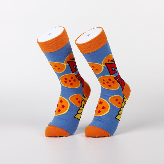 Unisex Anime Mid-tube Cotton Socks Cartoon Trendy Personality Cotton Socks